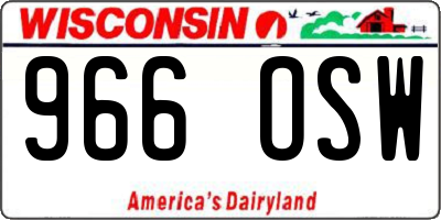 WI license plate 966OSW