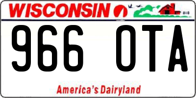 WI license plate 966OTA