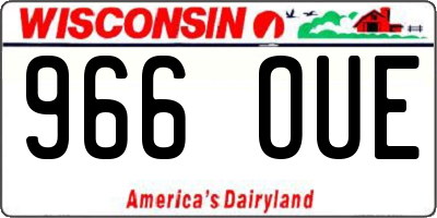 WI license plate 966OUE