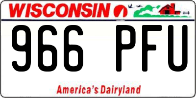 WI license plate 966PFU
