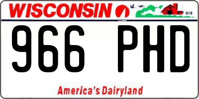WI license plate 966PHD