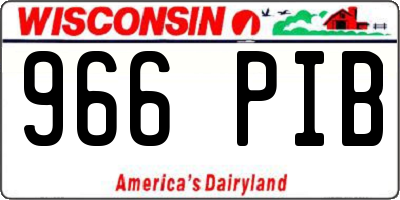 WI license plate 966PIB
