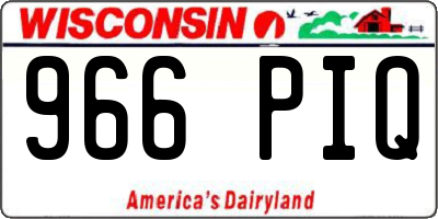 WI license plate 966PIQ