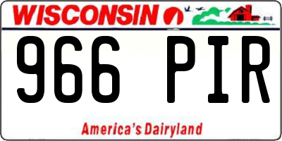WI license plate 966PIR