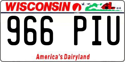 WI license plate 966PIU