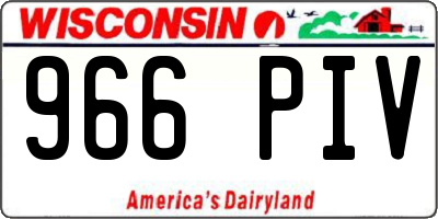 WI license plate 966PIV
