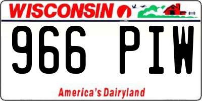 WI license plate 966PIW