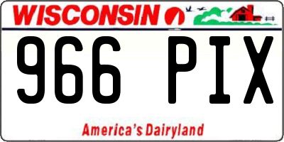 WI license plate 966PIX