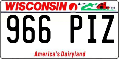 WI license plate 966PIZ