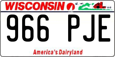 WI license plate 966PJE