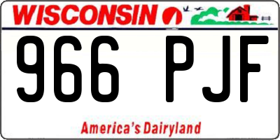 WI license plate 966PJF