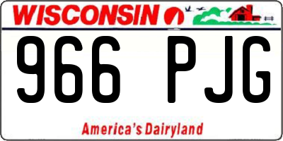 WI license plate 966PJG