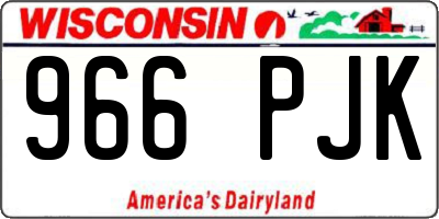 WI license plate 966PJK