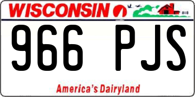 WI license plate 966PJS