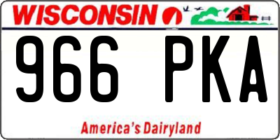 WI license plate 966PKA