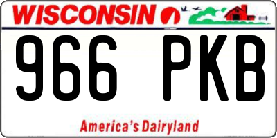 WI license plate 966PKB