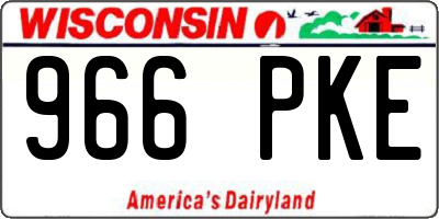 WI license plate 966PKE
