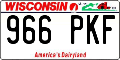 WI license plate 966PKF