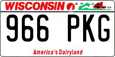 WI license plate 966PKG
