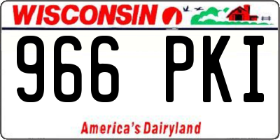 WI license plate 966PKI