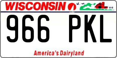 WI license plate 966PKL