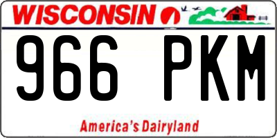 WI license plate 966PKM