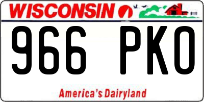 WI license plate 966PKO