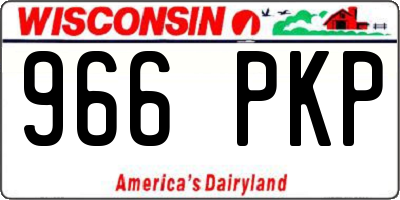 WI license plate 966PKP