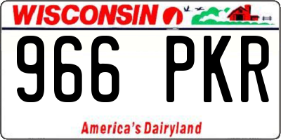 WI license plate 966PKR