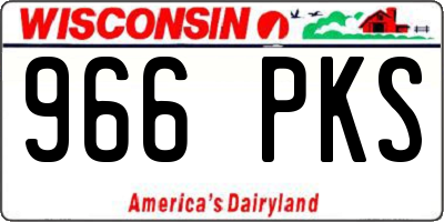 WI license plate 966PKS