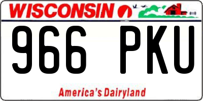 WI license plate 966PKU
