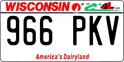 WI license plate 966PKV