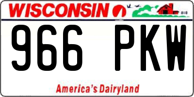 WI license plate 966PKW