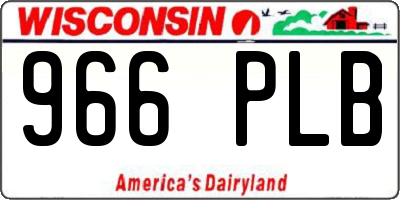 WI license plate 966PLB