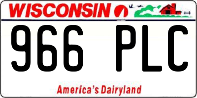 WI license plate 966PLC