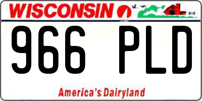 WI license plate 966PLD
