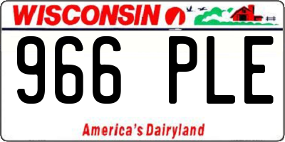 WI license plate 966PLE