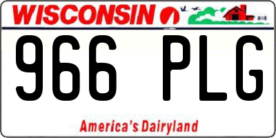 WI license plate 966PLG