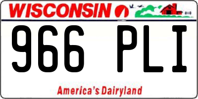 WI license plate 966PLI