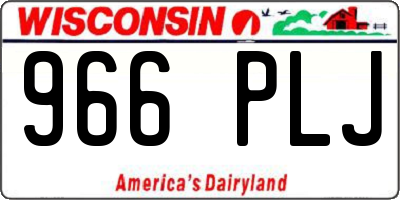 WI license plate 966PLJ