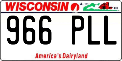 WI license plate 966PLL
