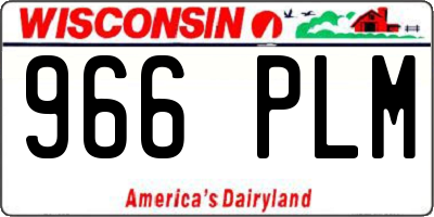 WI license plate 966PLM