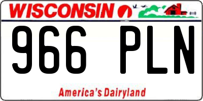 WI license plate 966PLN