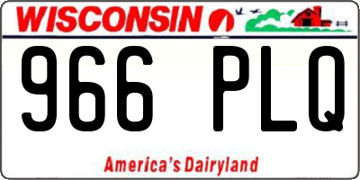 WI license plate 966PLQ