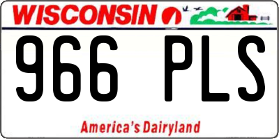 WI license plate 966PLS