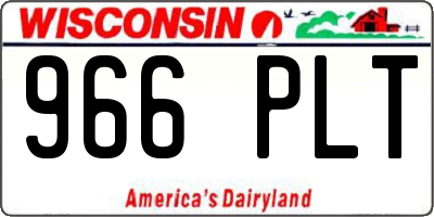 WI license plate 966PLT