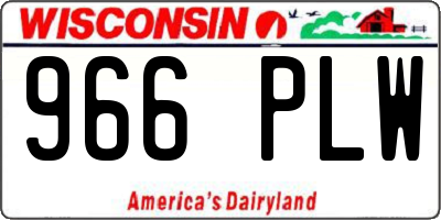 WI license plate 966PLW
