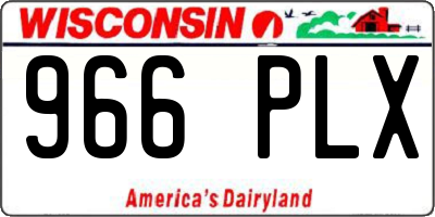 WI license plate 966PLX