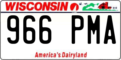 WI license plate 966PMA