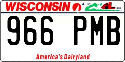 WI license plate 966PMB